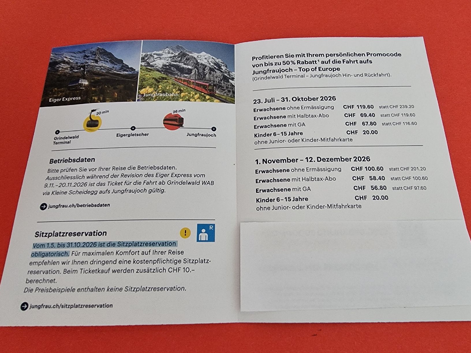 Gutscheine: Jungfraujoch Gutschein – Neu (gemäss Beschreibung) aus Obergösgen von hachma 2