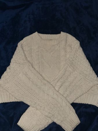 Bershka Strickpullover, Creme, Grösse M