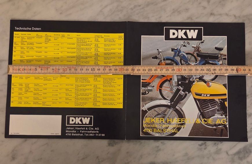 DKW Dokumente: Prospekt Mofa DKW Mod. 622 Hippie Mod.506 – Gebraucht aus Schenkon von TG10 3