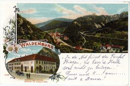 BL 96 Litho Waldenburg Gasthof zum Löwen 1912