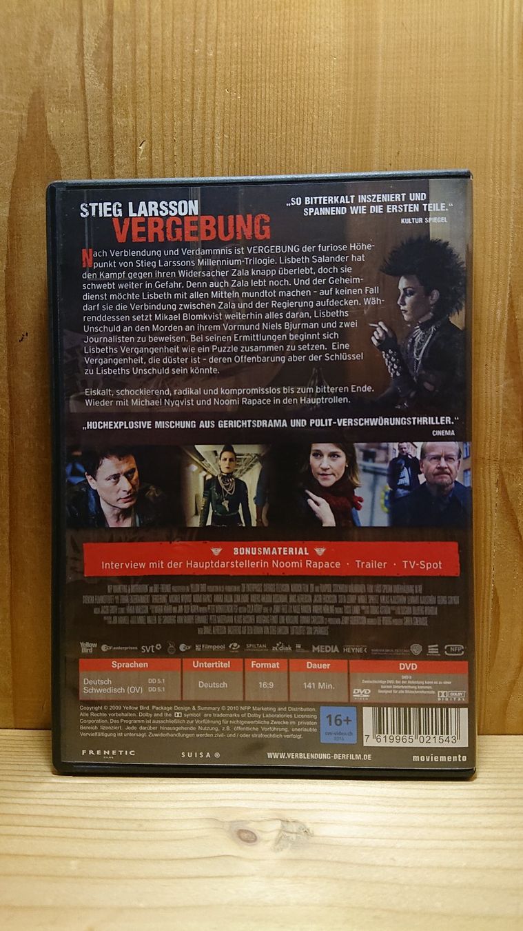 Tutti i DVDs: STIEG LARSSON Millennium Trilogie auf DVD – Usato da Wilderswil venduto da Exebub 6