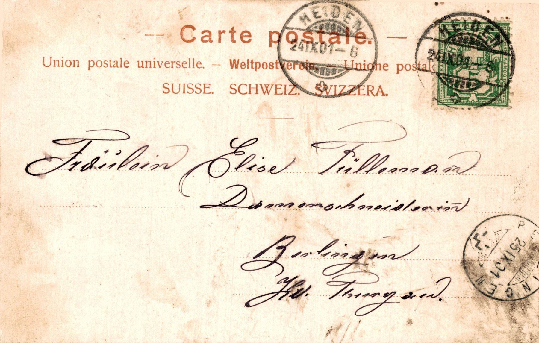 Ansichtskarten: Heiden. Poststrasse – Gebraucht aus Bronschhofen von Astore 1