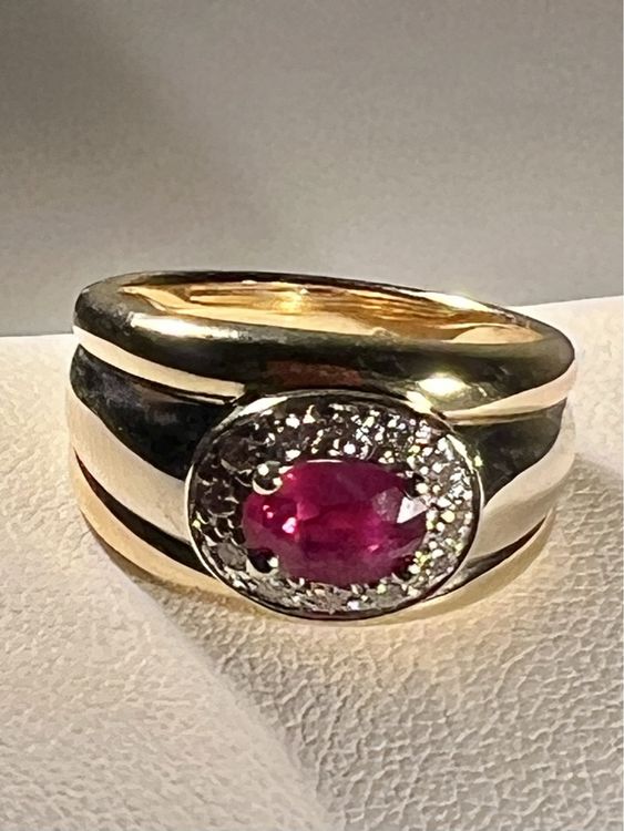 Magnifique bague en or blanc 585 des années 1950 avec diamants / Bague vintage en or blanc 14 carats avec diamants - France