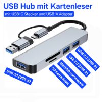 5in2 USB Hub mit Kartenleser / 1x USB 3.1 & 2x USB 2.0