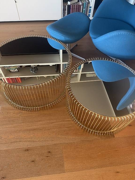 Tische: 2 Tische Gold / Glas  – Gebraucht aus Schindellegi von Poshanna 2