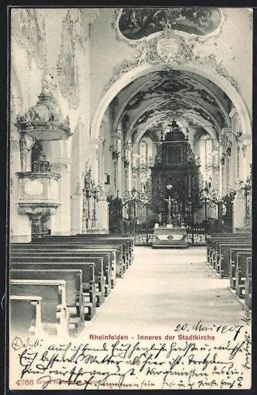 Cartes postales: Rheinfelden, Stadtkirche, Innenansicht – D'occasion à Berlin par bartko-reher