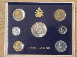 Vatikan 1990 – Kursmünzensatz Johannes Paul II. Anno XII