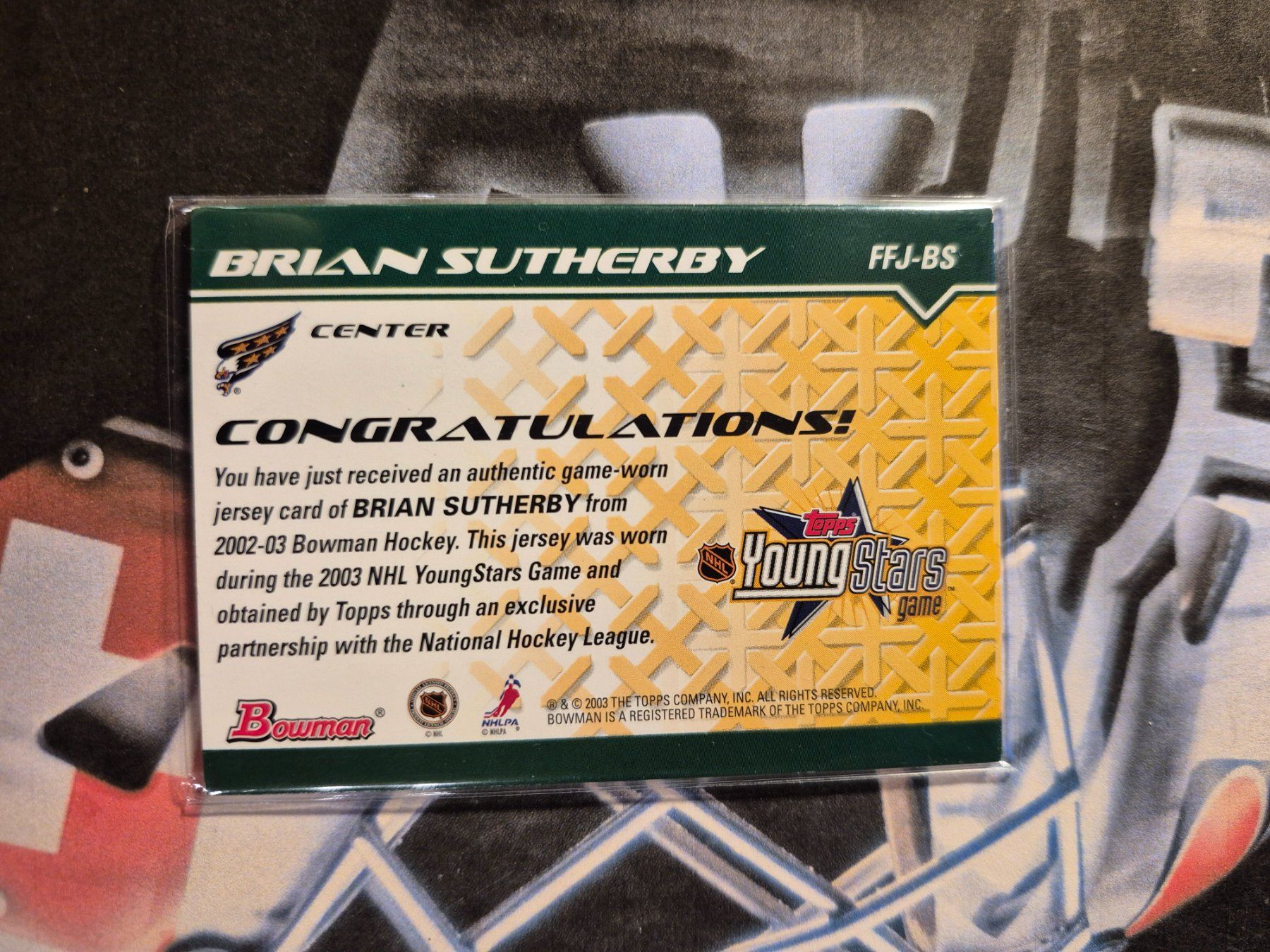NHL Carte collezionabili: NHL Brian Sutherby Washington Capitals – Usato da Treiten venduto da Sauber73 1