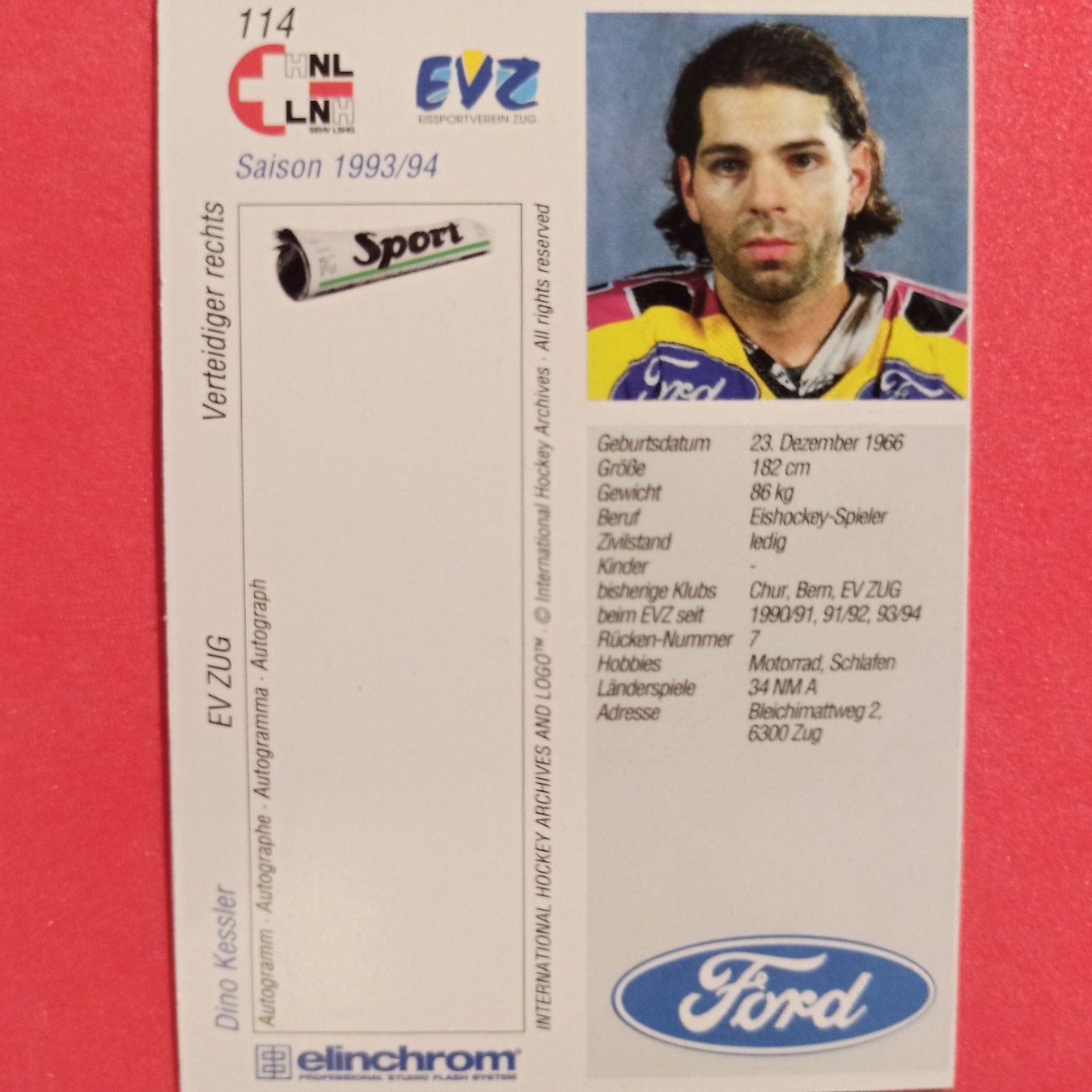 Sammelbilder & Trading cards: Dino Kessler - EVZ - 1993/94 – Gebraucht aus Dübendorf von kb86_MOVIE 1