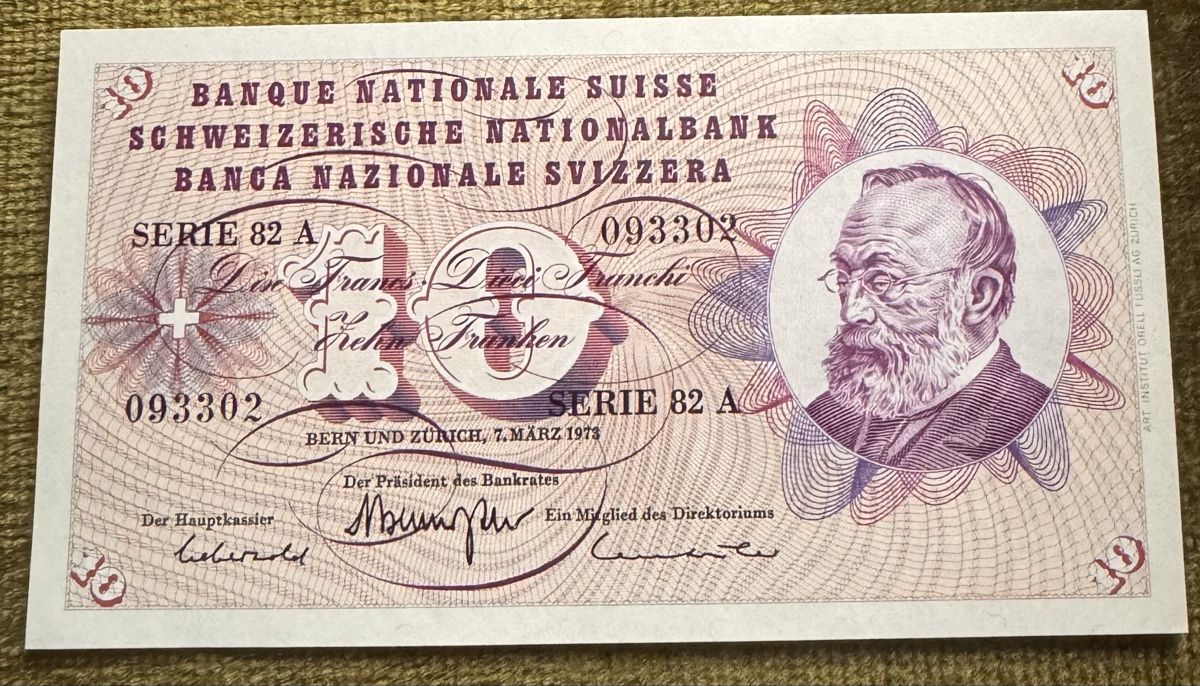 Banconote: 10 Franken Banknote Serie 82A – Nuovo (secondo la descrizione) da Wasterkingen venduto da Nroman
