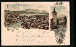 Litho Luzern, Teilansicht vom Gütsch, M