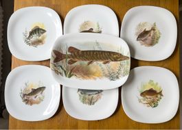 Langenthal Suisse Fischservice 7-tlg. Vintage