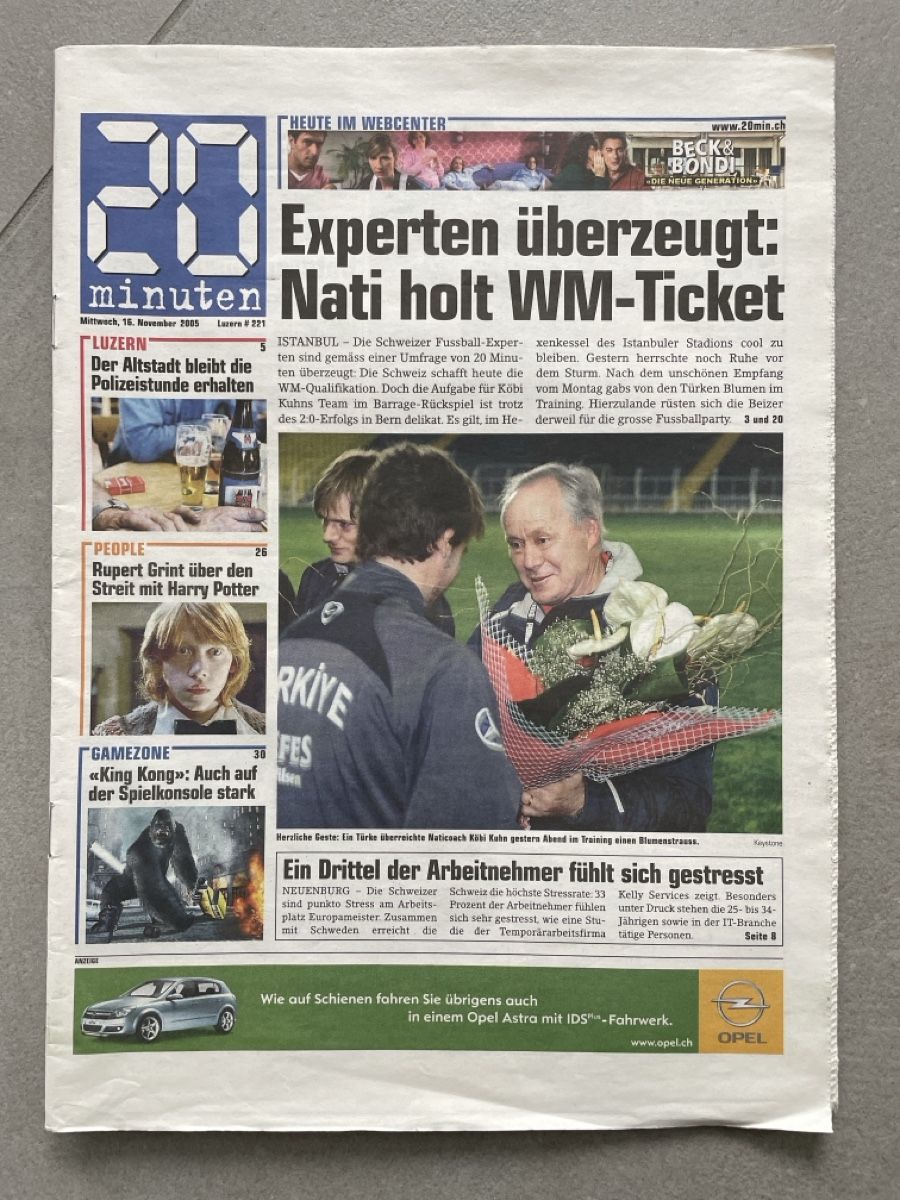 Riviste & Magazine: Zeitschrift 20 Minuten vom 16.11.2005 – Usato da Adligenswil venduto da Treegarden