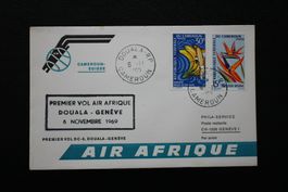 Couvert Air Afrique Premier Vol Douala-Genève 1969