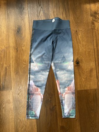 Adidas Leggings Climalite blaues City-Design Gr. M