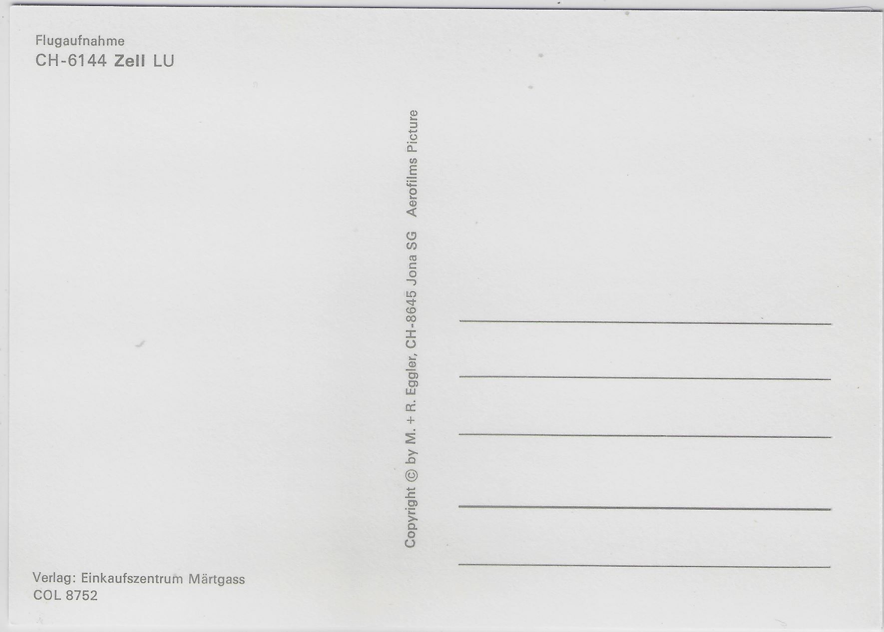 Cartoline postali: Flugaufnahme Zell LU – Antico da Ettingen venduto da Kartenplanet 1