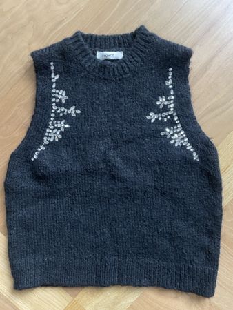 Strickweste von Promod schwarz mit Steinchen