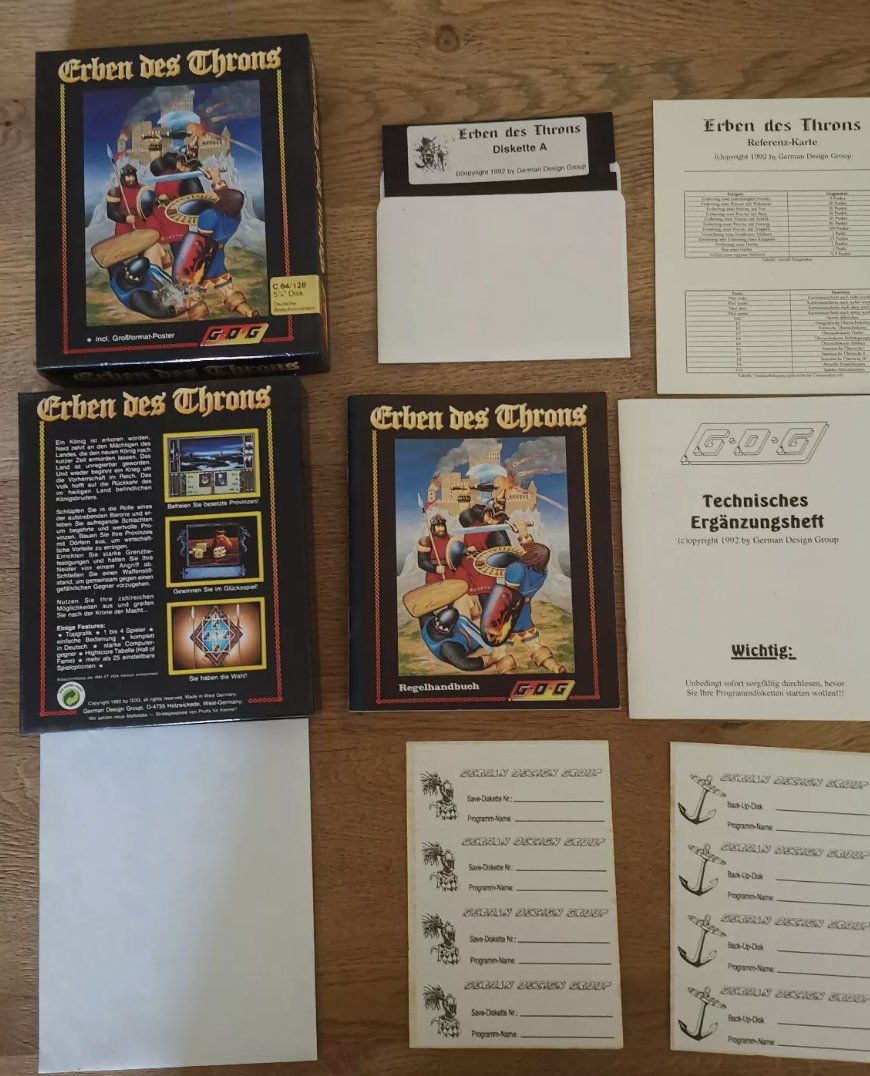 Giochi: Erben des Thrones 5.25" Floppy C64 / 128 1992 – Usato da Bad Ragaz venduto da MR_BR 1