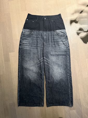Cut Up Baggy wide leg Jeans