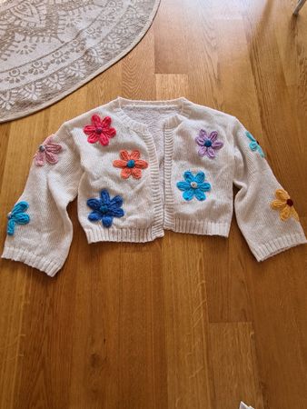Gehäkelte Blumen Strickjacke,Gr.M,Handgemacht,Top Zustand!
