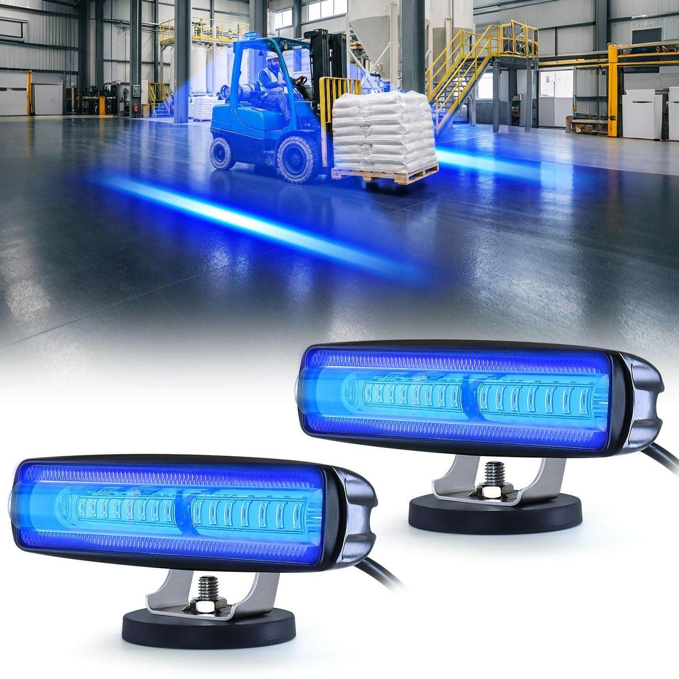 Fari: LED Gabelstapler-Warnleuchten Blau 30 W Magnetfuß 2er-Set – Nuovo e nell'imballaggio originale da Suhr venduto da SchnapperCH 6