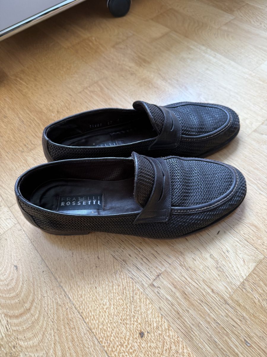 Fratelli Rossetti Herrenschuhe: FRATELLI ROSETTI Loafers Brown Woven Leather – Gebraucht aus Zürich von kuengka 2