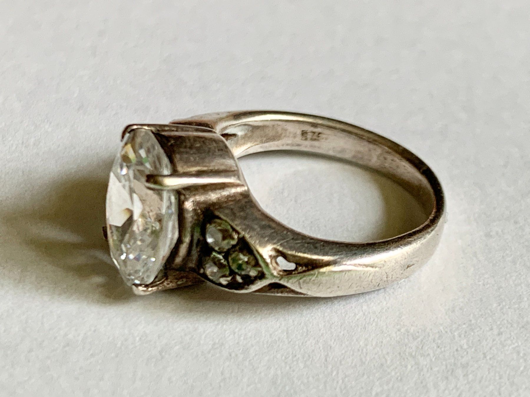 Anelli: Silberring 925er mit Zirkoniasteinen – Usato da Kloten venduto da Nephty 5