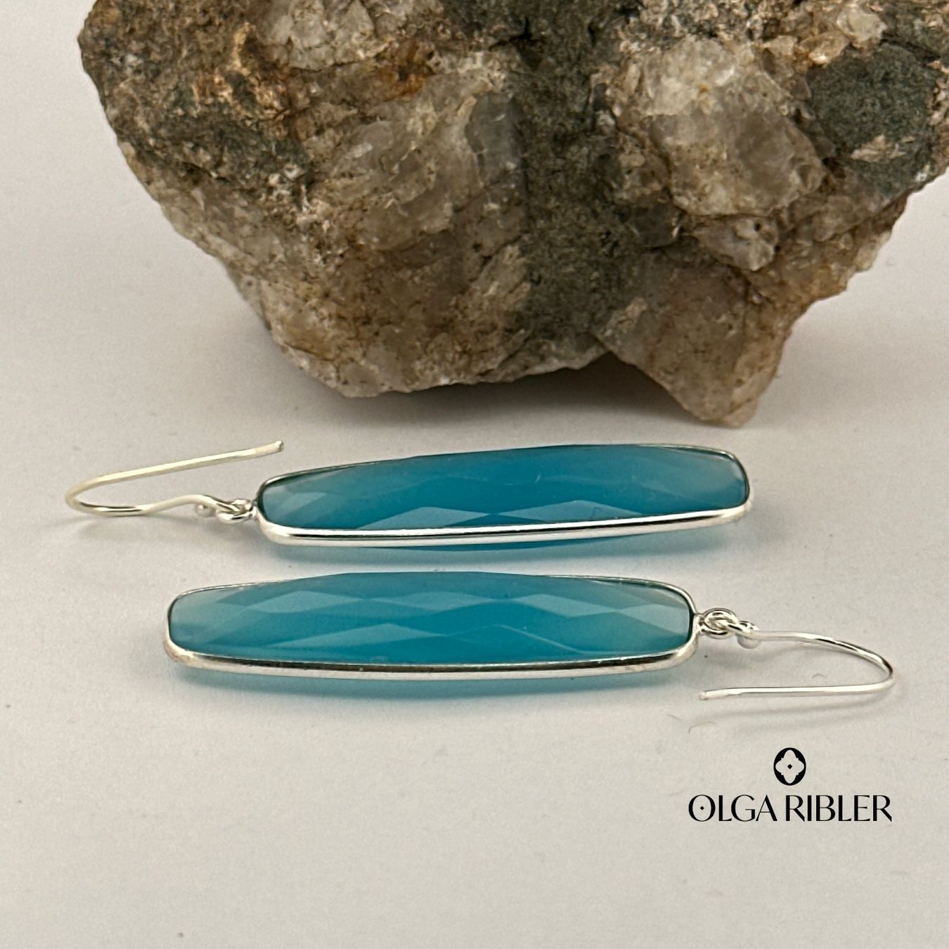 Olga Ribler Orecchini pendenti & Orecchini a lobo: Ohrringe Blau Chalzedone Unikate Silber 925 – Nuovo (secondo la descrizione) da Luzern venduto da Schmuckoutlet 4