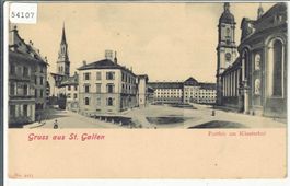 Gruss aus St. Gallen - Partie am Klosterhof