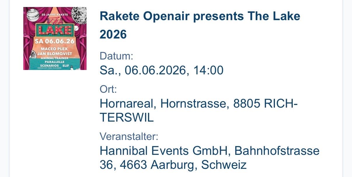 Biglietti: Tickets Rakete Openair Richterschwil 6. Juni – Nuovo e nell'imballaggio originale da Zürich venduto da wetterpetrus