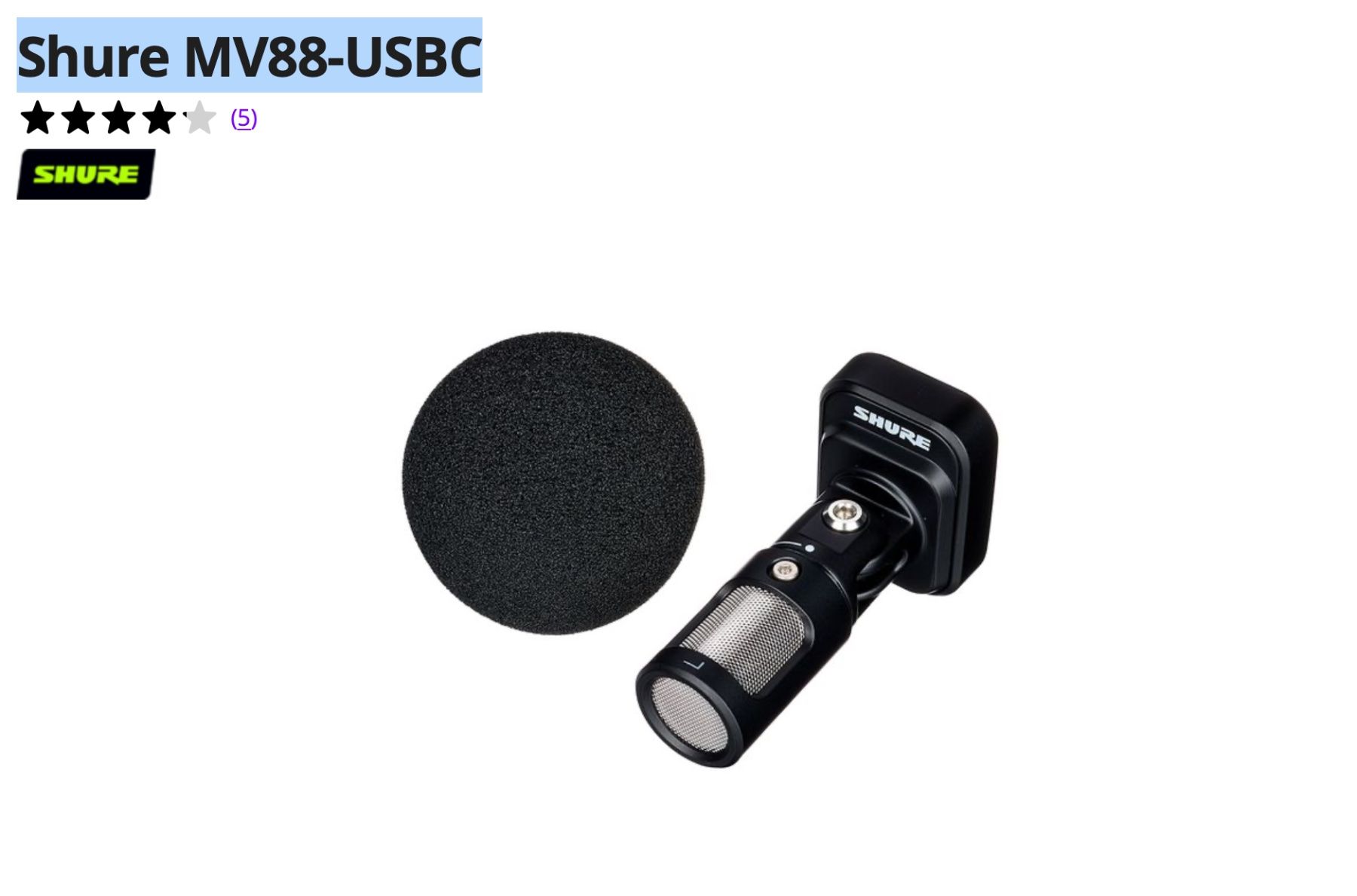 Microphones: Shure MV88 USB-C – Neuf (Voir description) à Grosshöchstetten par Muvako 1
