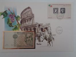 Notenbrief- Italien 1000 Lire