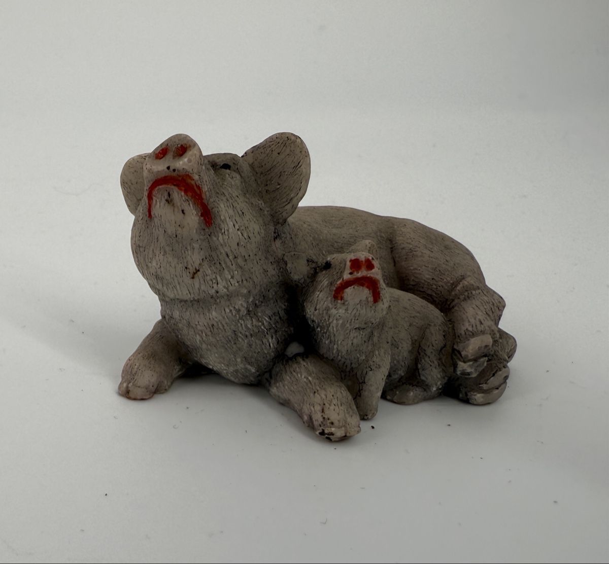 Figuren: Deko Figur Glücksschwein mit Ferkel  – Gebraucht aus Auenstein von moin.