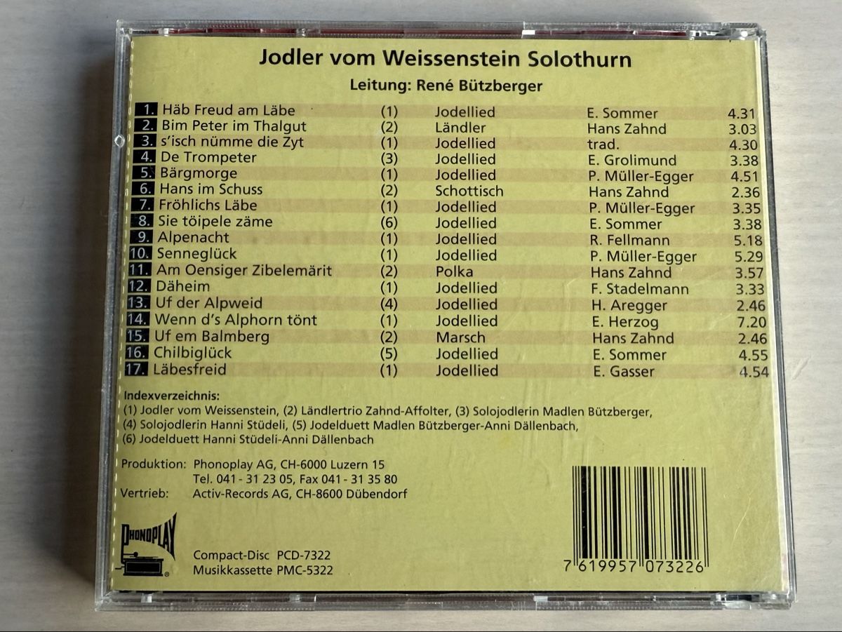 CD: Wyssesteiner Jodlerchörli Solothurn CD – Usato da Oberried Brienz venduto da Chyara 1