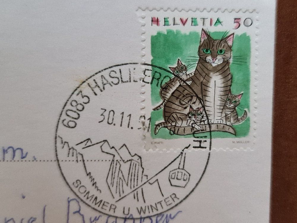 Cartoline postali: Ansichtskarte Hasliberg Kurhaus 1991 – Usato da Dintikon venduto da Vexi 1