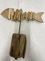 Deko Fisch aus Treibholz auf Sockel guter Zustand
