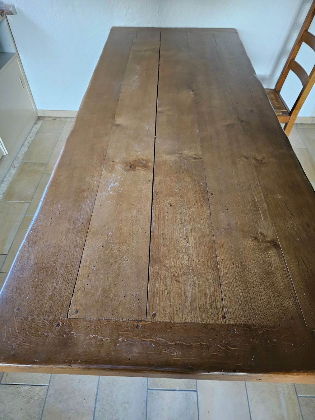 Tischset: Klostertisch Eiche massiv, inkl. 6 Eichenstühlen – Gebraucht aus Münchenstein von  4