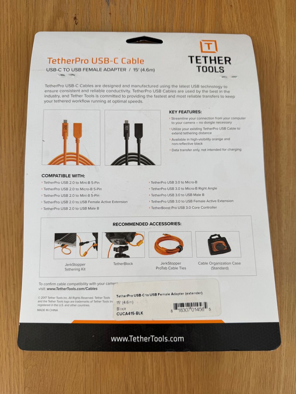 Cavi: TetherTools TetherPro USB-C Kabel 4.6m Fabrikneu! – Nuovo e nell'imballaggio originale da luzern venduto da Draain 1