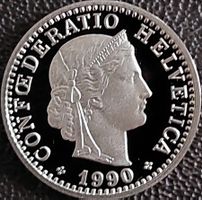 20 Rappen 1990 pp / aus Münzsatz / in einer Münzkapsel