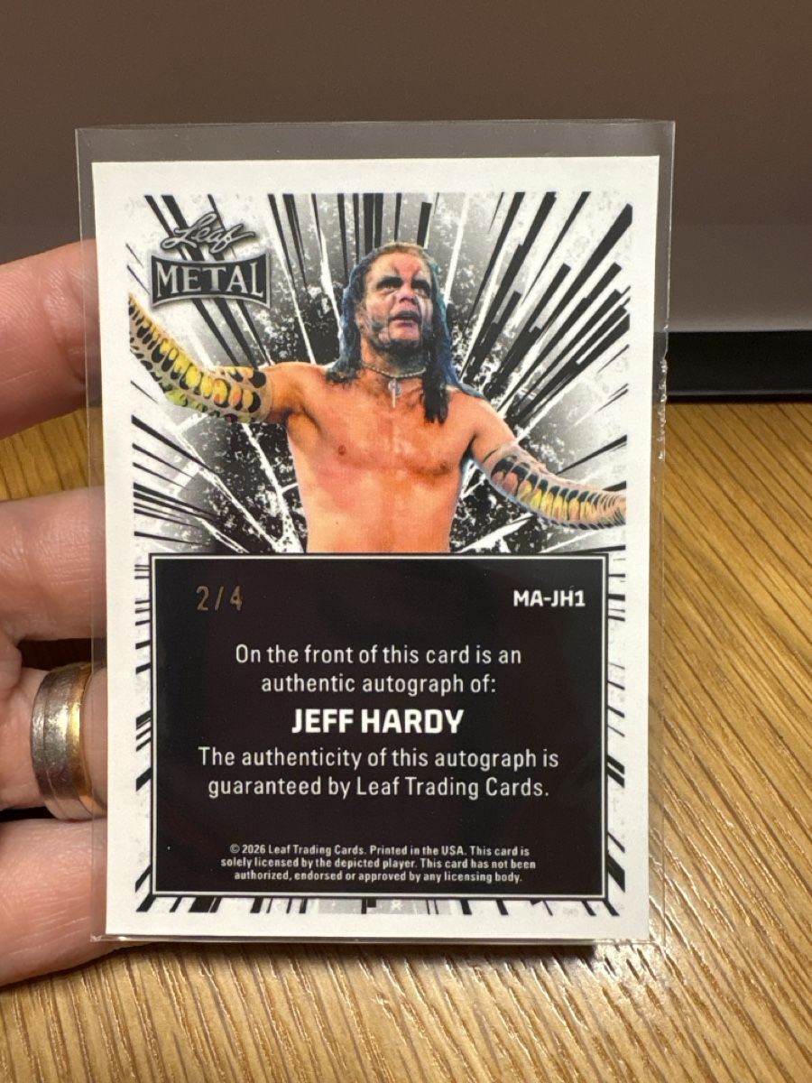 Cartes à collectionner: Trading Card Jeff Hardy signed 2/4 Metal Leaf – Neuf (Voir description) à Boningen par Stef_1991 1