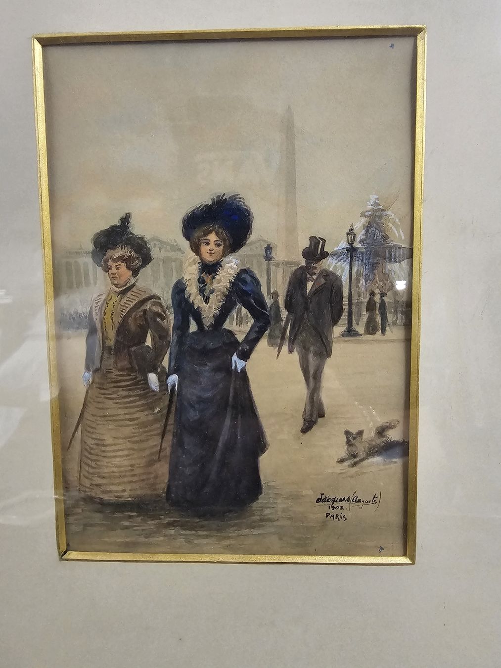 Gemälde: Aquarell Jacques Auguste Paris 1902, gerahmt. – Gebraucht aus Mümliswil von Mizzi77 1