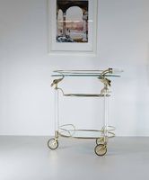 Italienischer Vintage Barwagen mit Messingvögeln, 1970er