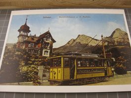 AK Schwyz Bahnhofstrasse mit Tram
