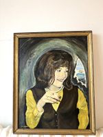 Sarmatischer warmer Blick  jungen Frau  Oel Bild sig. F Virg