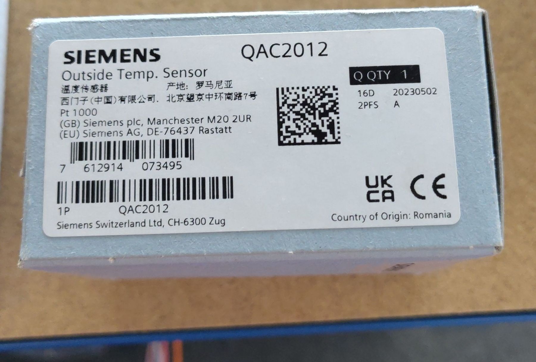 Elektronikbauteile: Neuer Siemens QAC2012 Aussenfühler – Neu (gemäss Beschreibung) aus Cham von QS-Service