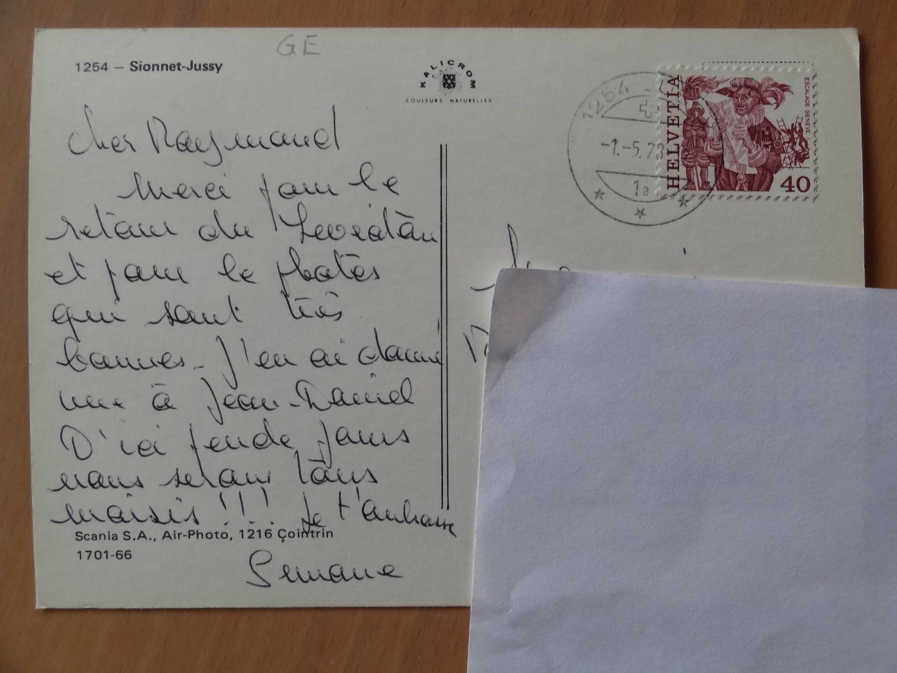 Ansichtskarten: Sionnet-Jussy - GE - 1973 – Gebraucht aus St Léonard von Riglin 1