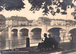 NEU: uralte Ansichtskarte BASEL BELEBT 1940, ab 1.--
