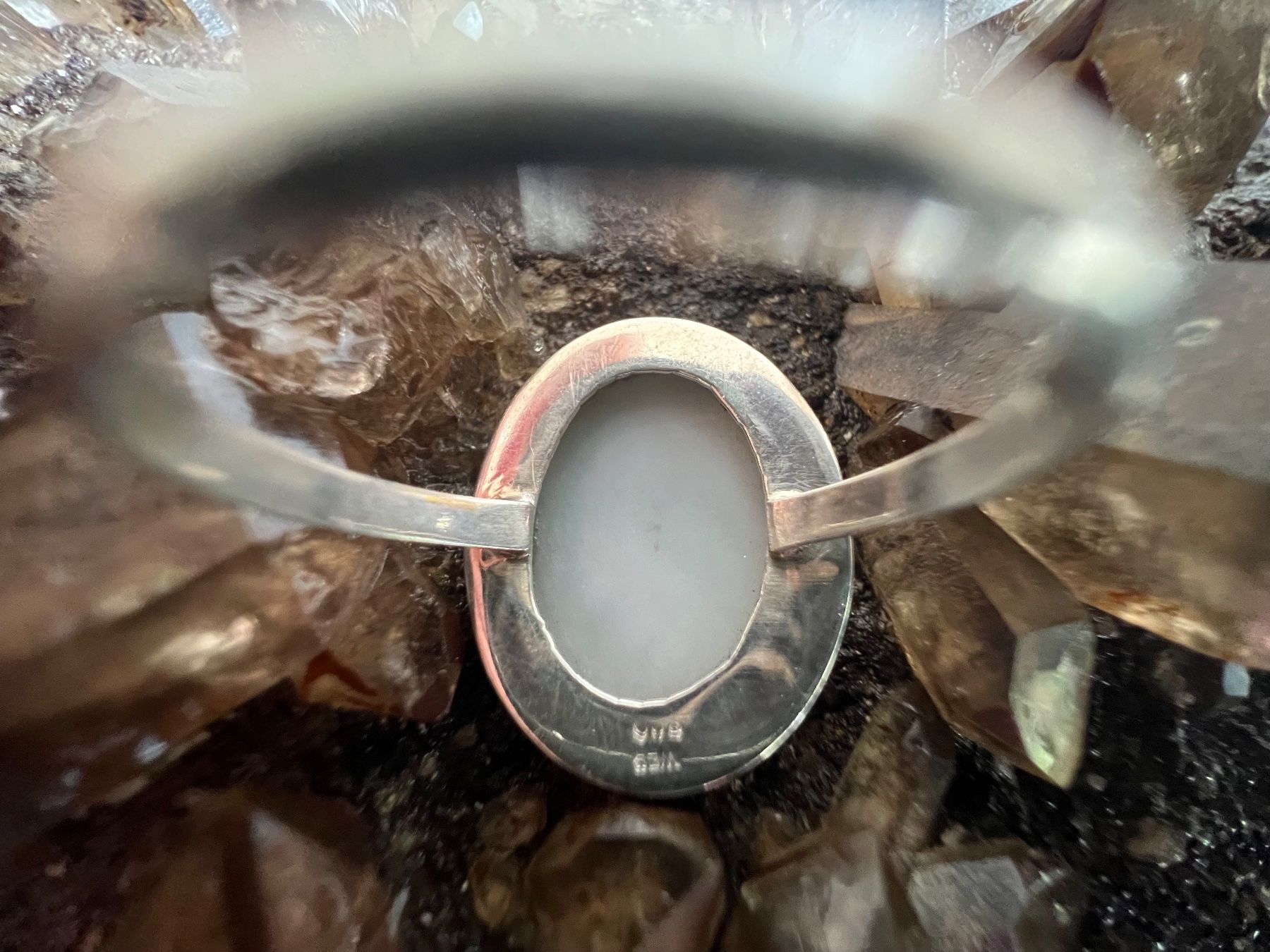 Ringe: Ring 800 Silber mit Perlmutter oval klassisch Gr 58 um 1970 – Neu (gemäss Beschreibung) aus Bern von Jiffy 5