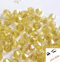 100Stk. Glas- Perlen 4mm jonquil Lüster