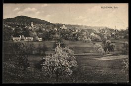 Russikon /Zch., Ortsansicht mit Kirche u